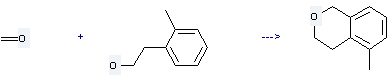 Benzeneethanol,2-methyl- is used to produce 5-methylisochroman by cyclization reaction with formaldehyde.